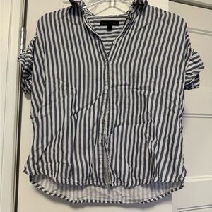 Banana Republic Blue & White Striped Button-Up Shirt